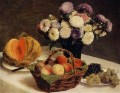 Flowers and Fruit a Melon Henri Fantin Latour